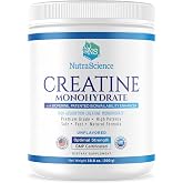 NutraScience Creatine Monohydrate Powder with BioPerine, Supports Lean Muscle Growth and Recovery, 60 Servings, 5000mg Per Serving, Unflavored, GMP sertified, Vegan Friendly, Non GMO