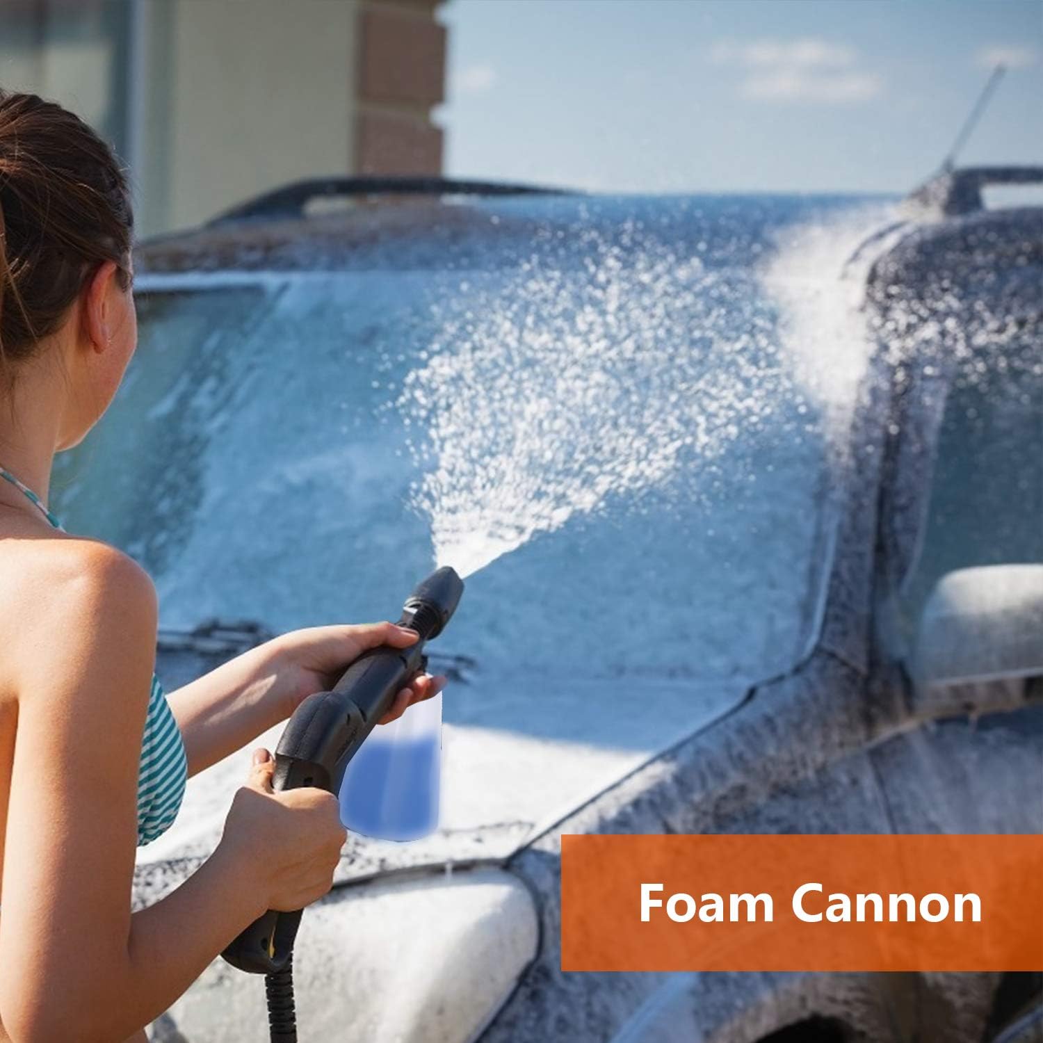 WHOLESUN 3000PSI Electric Pressure Washer 2.4GPM Power Washer 1600W High Pressure Cleaner Machine with 4 Nozzles Foam Cannon, Best for Cleaning Homes, Cars, Driveways, Patios (Orange) : Garden & Outdoor
