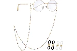 JURYLOO Eyeglasses Chain for Women, Natural Crystal Glasses Chain Sunglasses Holder Necklace Eyewear Strap Reading Lanyard