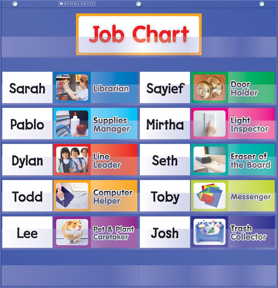 Amazon Com Class Jobs Pocket Chart Job Chart For Classroom Office Products