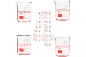 ERTES Scientific, 4pcs 250ml-8.45oz Glass Beaker for Chemistry, Physics, Biology, Beakers Printed Graduation, Boro. 3.3 - Beaker for Lab, Classroom, House Use – Glassware Beakers & Beaker Set