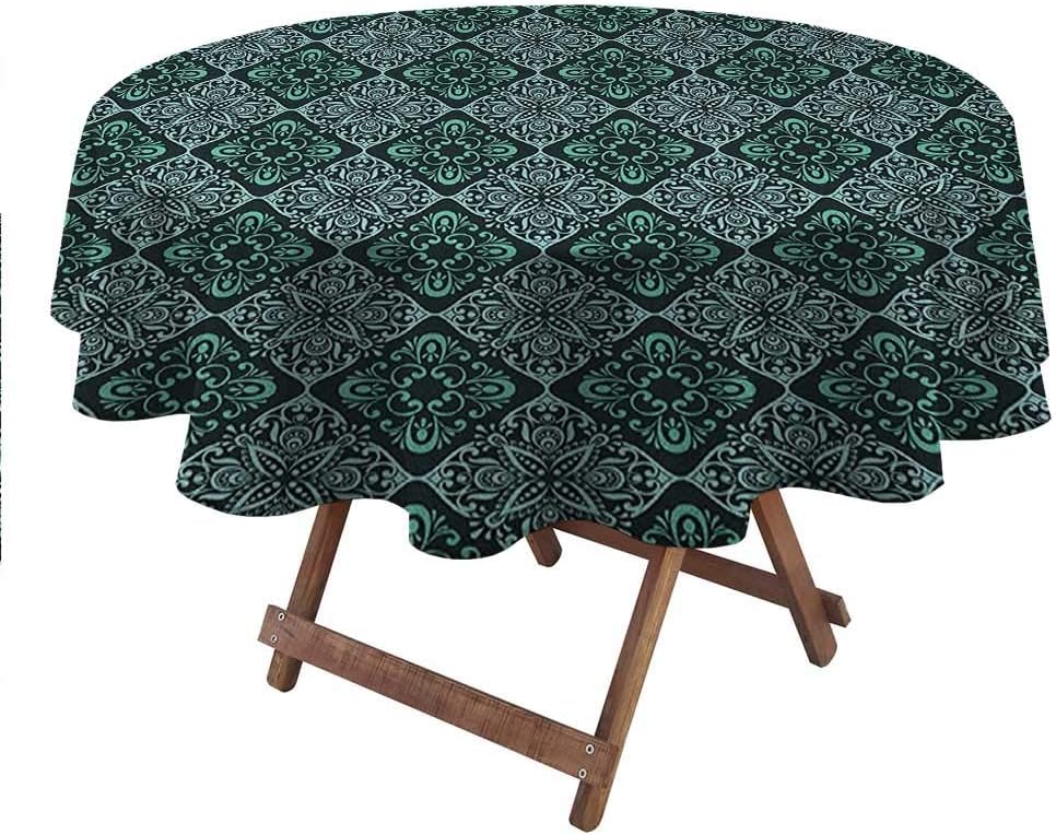 Round Outdoor Tablecloth Floral Premium Tablecloth Vintage Classic