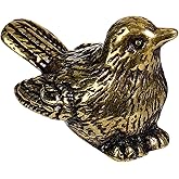 Milisten Retro Sparrow Figurine Small Brass Bird Statue Mini Desktop Ornament for Home Office Living Room Shelf Decoration