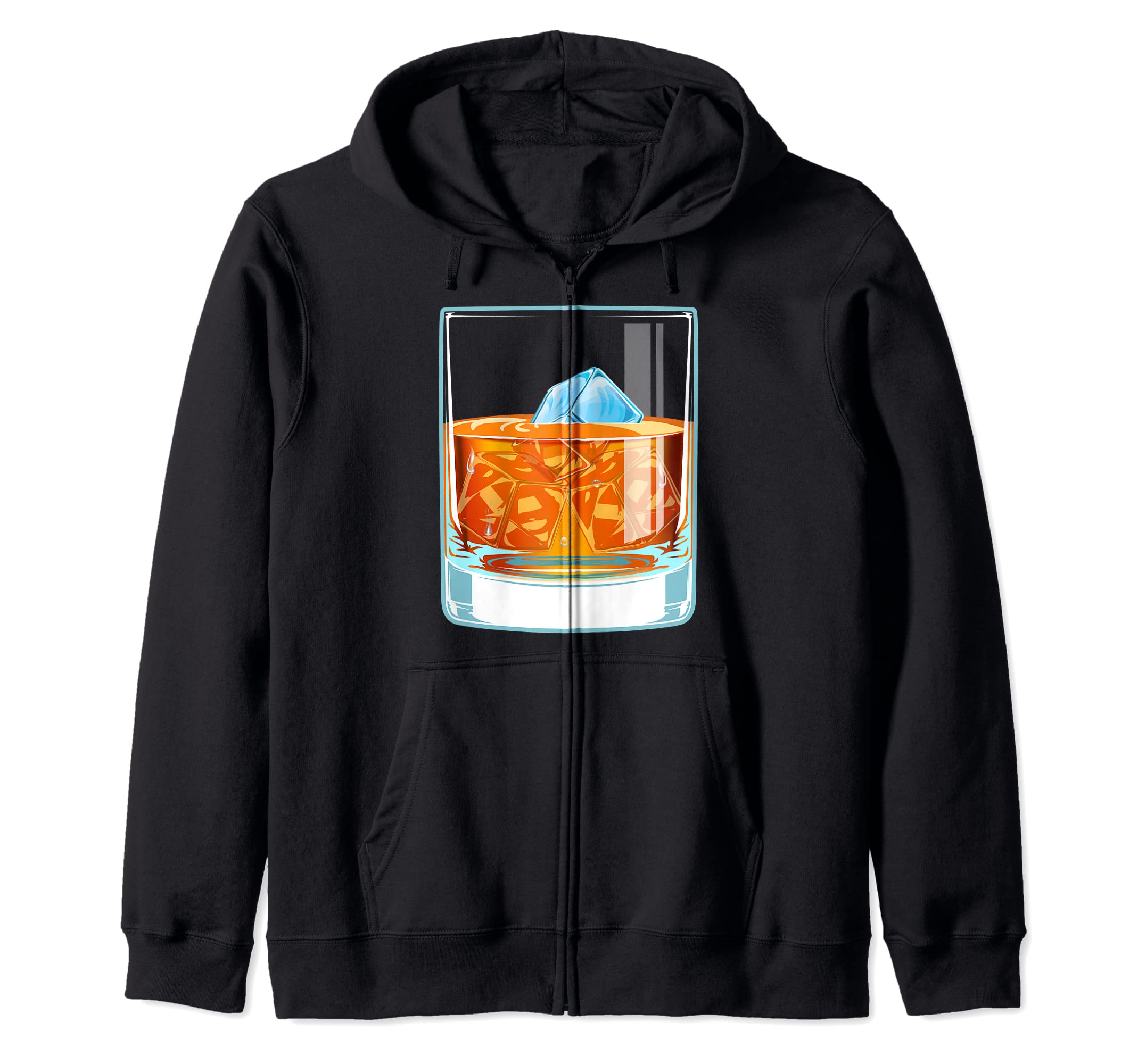 Glass of Scotch Whiskey Alcohol Spirits Alcoholic Drinker Zip Hoodie