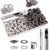 Grommet Tool Kit, 1/2 Inch Grommets Eyelets Sets,100 Sets Grommets, Eyelets Kit with 3 Pcs Leather Punch Tool, Stainless Stee
