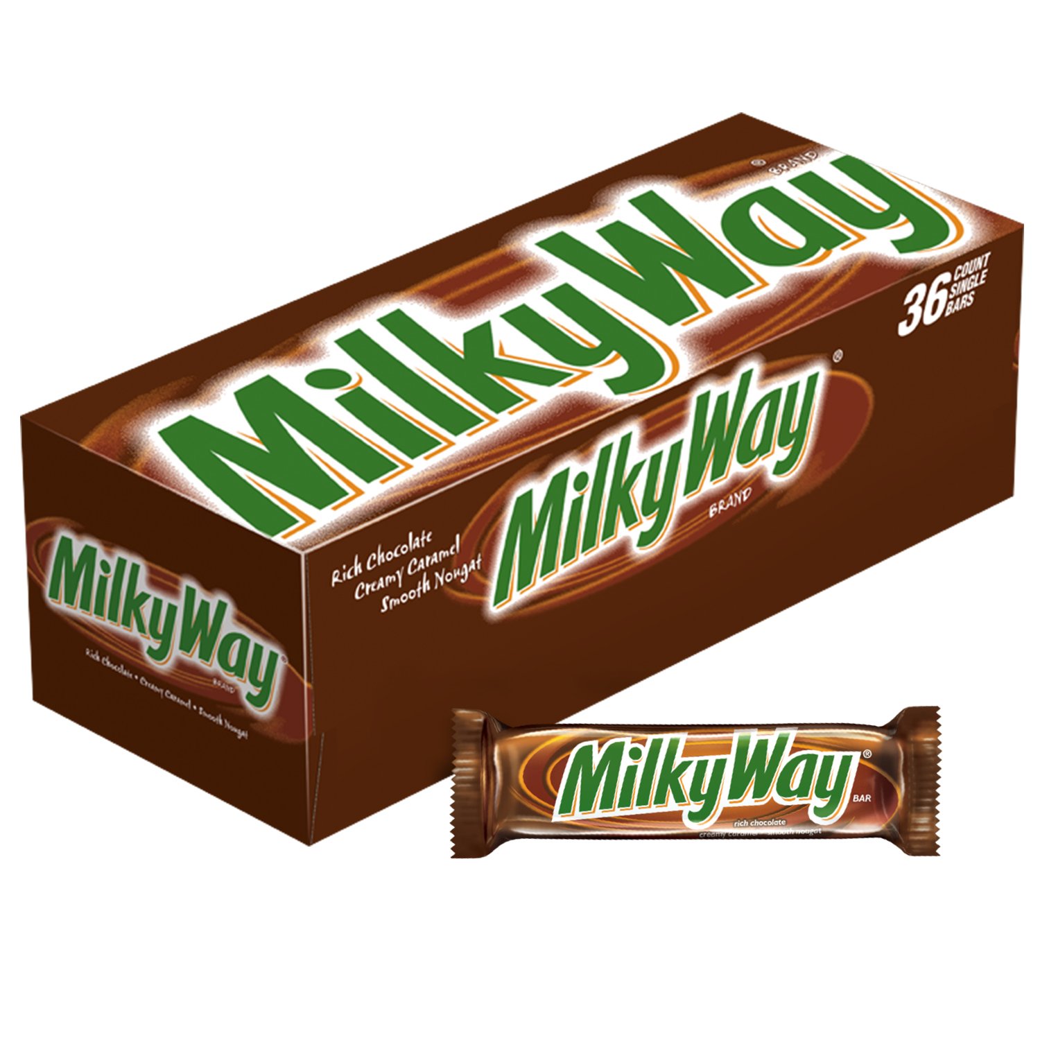 MILKY WAY Milk Chocolate Singles Size Candy Bars 1.84Ounce 36Count