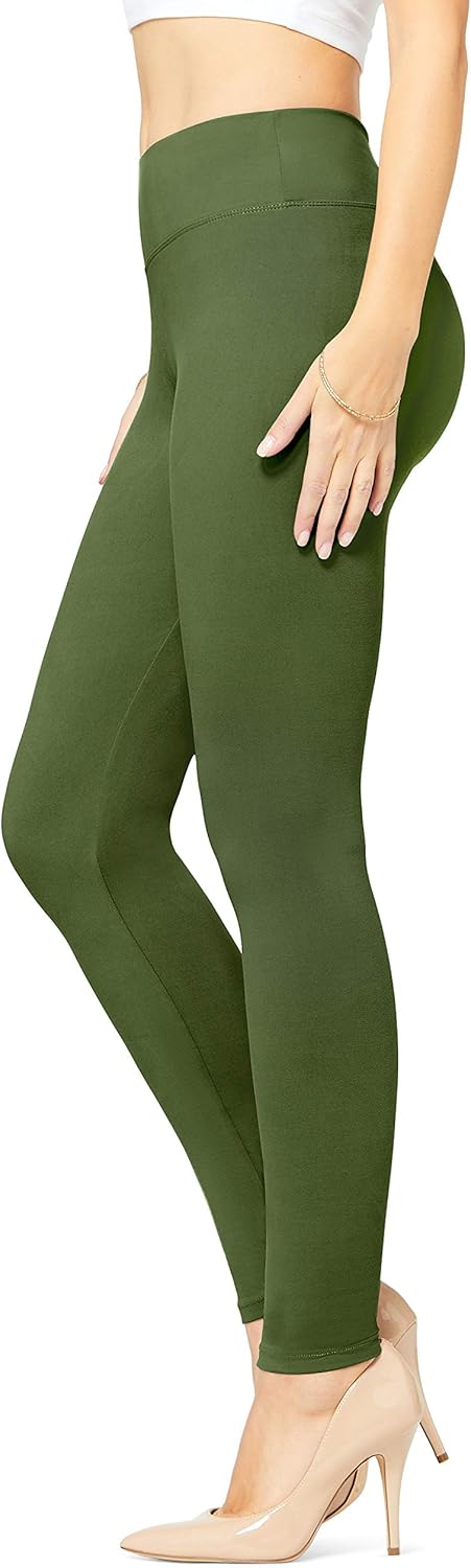 Premium Ultra Soft High Waisted Leggings - 20+ Colors in Capri and Full Length - Regular and Plus Size: Clothing