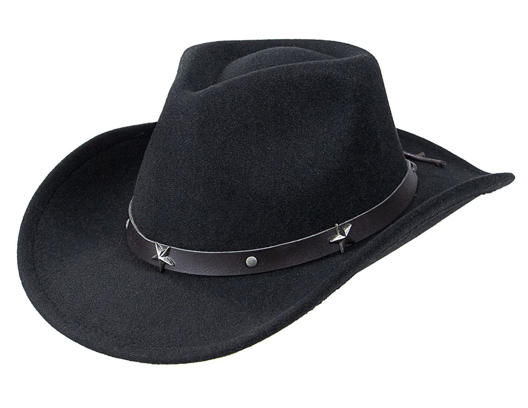 Kids Western Cowboy Hat - Felt Cowgirl Hat With Belt Buckle For Boys & Girls