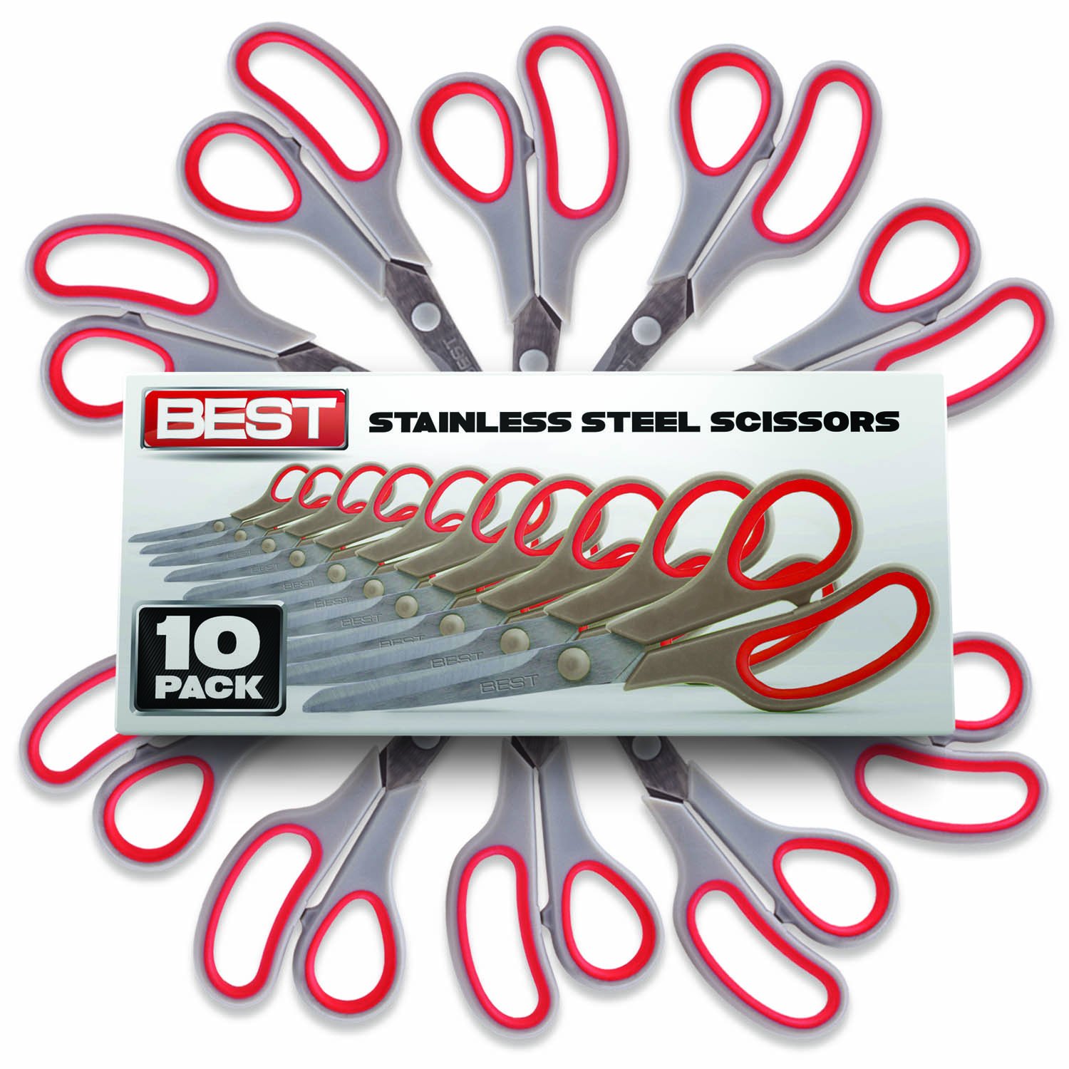 Pack of 10 8Inch Stainless Steel Blade Scissors 14.99 (Reg. 29.99
