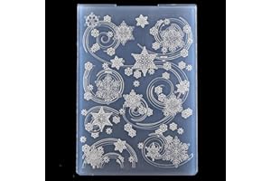 KWELLAM 3D Merry Christmas Snowflake Background Plastic Embossing Folders for Card Making Scrapbooking and Other Paper Crafts 3072505