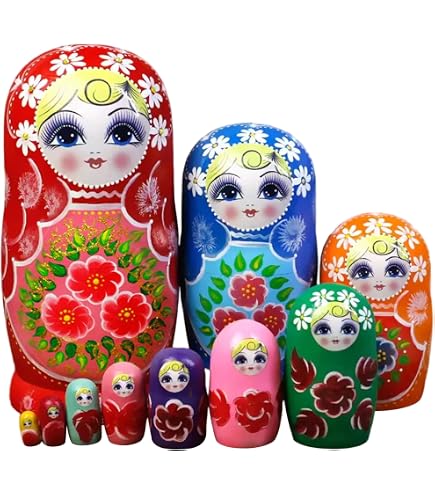 Muñecas Matryoshka De Panda – Set De 7 Piezas Hechas A Mano – Regalo Original Para Niños – Madera Pintada A Mano