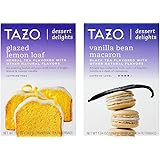 Tazo Dessert Inspired Flavored Tea 2 Flavor Variety Bundle, (1) each: Glazed Lemon Loaf and Vanilla Bean Macaron (15 Count)