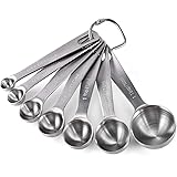 Measuring Spoons: U-Taste 18/8 Stainless Steel Measuring Spoons Set of 7 Piece: 1/8 TSP, 1/4 TSP, 1/2 TSP, 3/4 TSP, 1 TSP, 1/