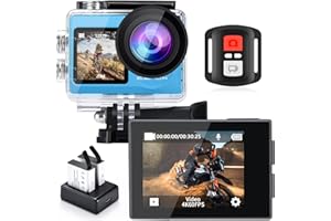icefox i8 Action Camera with 4K 60FPS 20MP, 5X Zoom, Underwater Waterproof Camera with Optimized EIS, Video & Photo Editing by Snap Pro App, WiFi Remote Control for Diving, Cycling and Vlogging