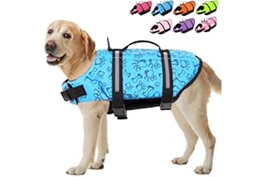SUNFURA Ripstop Dog Life Jacket, Dog Flotation Life Vests for Swimming, Beach Boating Dog Life Preserver with High Buoyancy and Rescue Handle for Small Medium Large Dogs (Blue, S)