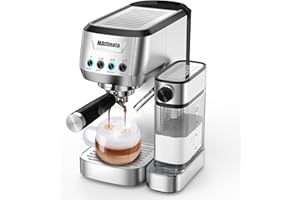 MAttinata Cappuccino Machine 20 Bar, Professional Espresso Machines for Home and Office with Automatic Milk Frothering System, Barista Compact Latte Maker for Coffee Lovers, Stainless Steel