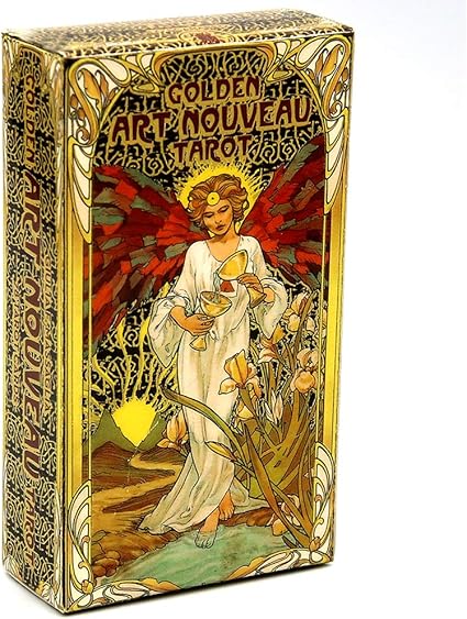 Jeu De Tarot Art Nouveau Dore 78 Cartes Avec Des Cartes De Guide Ensembles De Livres De Divination Occulte Pour Les Debutants Style Art Nouveau Classique Amazon Fr Sports Et Loisirs