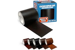 MATCH 'N PATCH Realistic Leather Repair Tape - Durable, Easy-to-Apply, Professional Grade, Versatile Use, Designed in North Carolina for Furniture Restoration & DIY - Dark Brown, 2.25 inch x 15 feet