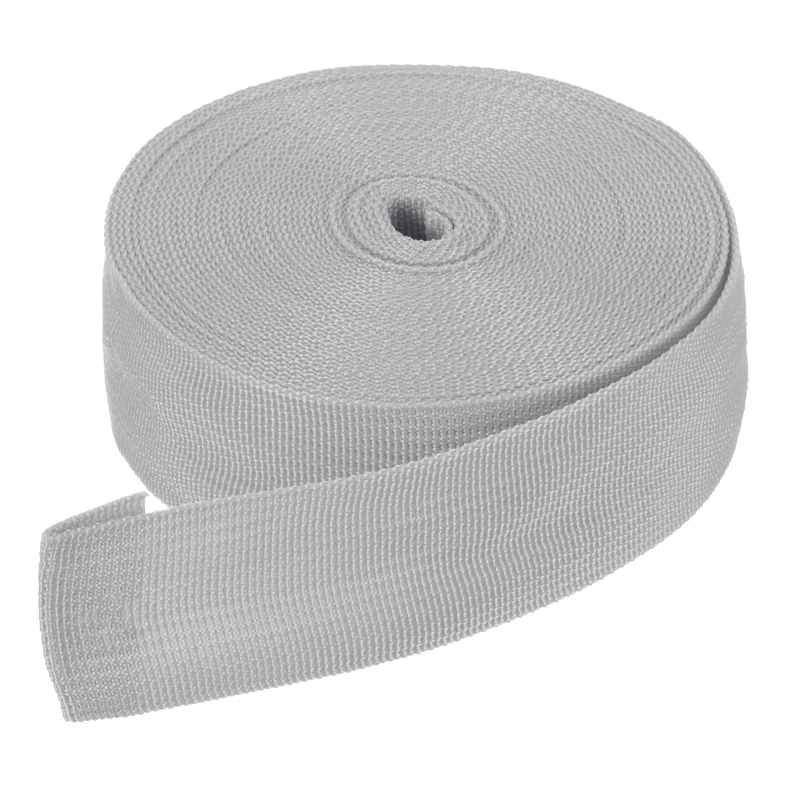 DMiotech 10 Yard x 1 1/2 Inch Width Nylon Webbing Strap Poly Flat Webbing Strapping for DIY Craft Backpack Strapping, Sewing, Outdoor Gear Repair, Light Grey