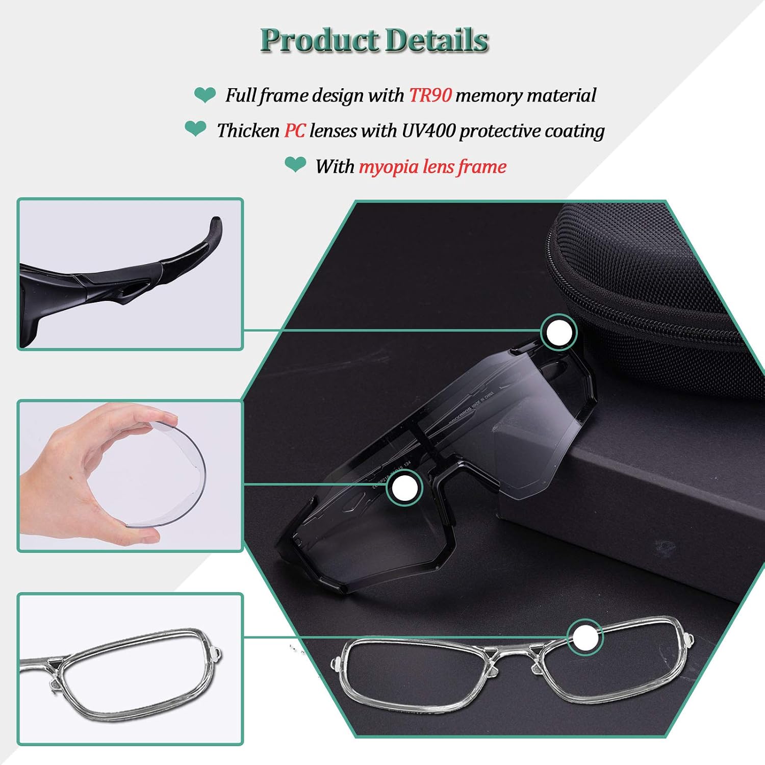 ROCKBROS Cycling Sunglasses Photochromic Sport Sunglasses with UV400 Protection Full Frame Goggles Sports Eyewear for Outdoor Sports Cycling Driving Running Fishing Adults Unisex - Image 4