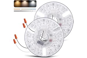 TobeBright 5.23inch Ceiling Fan Led Replacement Light Kit, Dimmable Ceiling Flush Light Kit, 120V LED Ceiling Fan Light Retrofit 18W 3000K /4500K/6000K for Ceiling Flush Light(2-Packs)