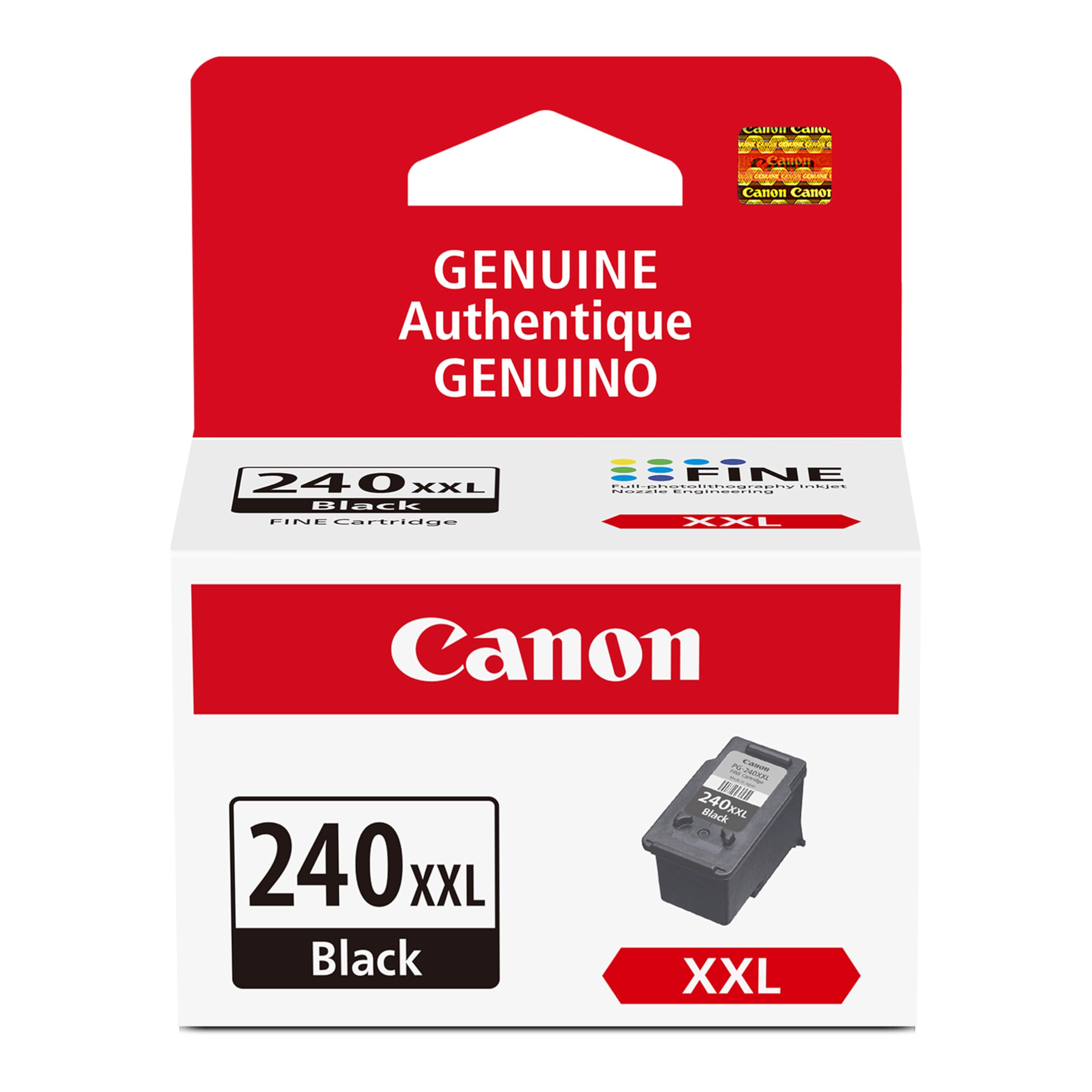 Canon PG-240 XXL Genuine Black Ink Cartridge, Compatible with MG2120/3120/4120, MX512/432/472/372/392/522/532/452, MG2220/3220/4220/3520/3620, TS5120
