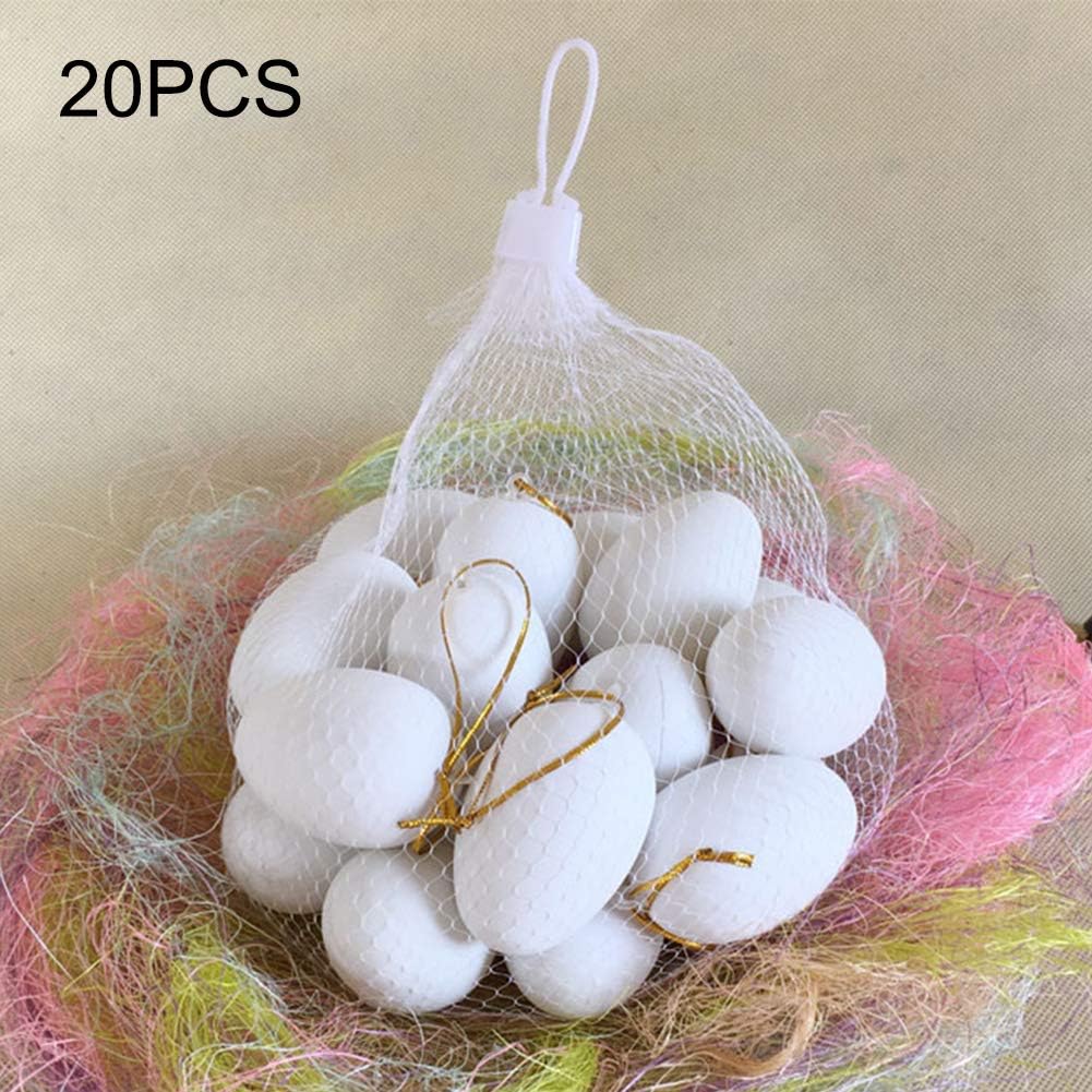 ZFRANC 20 Pcs Realistic Chicken Eggs Food Playset Pretend Artificial Toy Home Decor for Kids