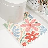 Loismood Cute Bathroom Toilet Rug U Shaped Bath Mat Super Absorbent and Non Slip Rug Machine Washable Soft Microfiber Contour Bath Rug for Bathroom Toilet (22