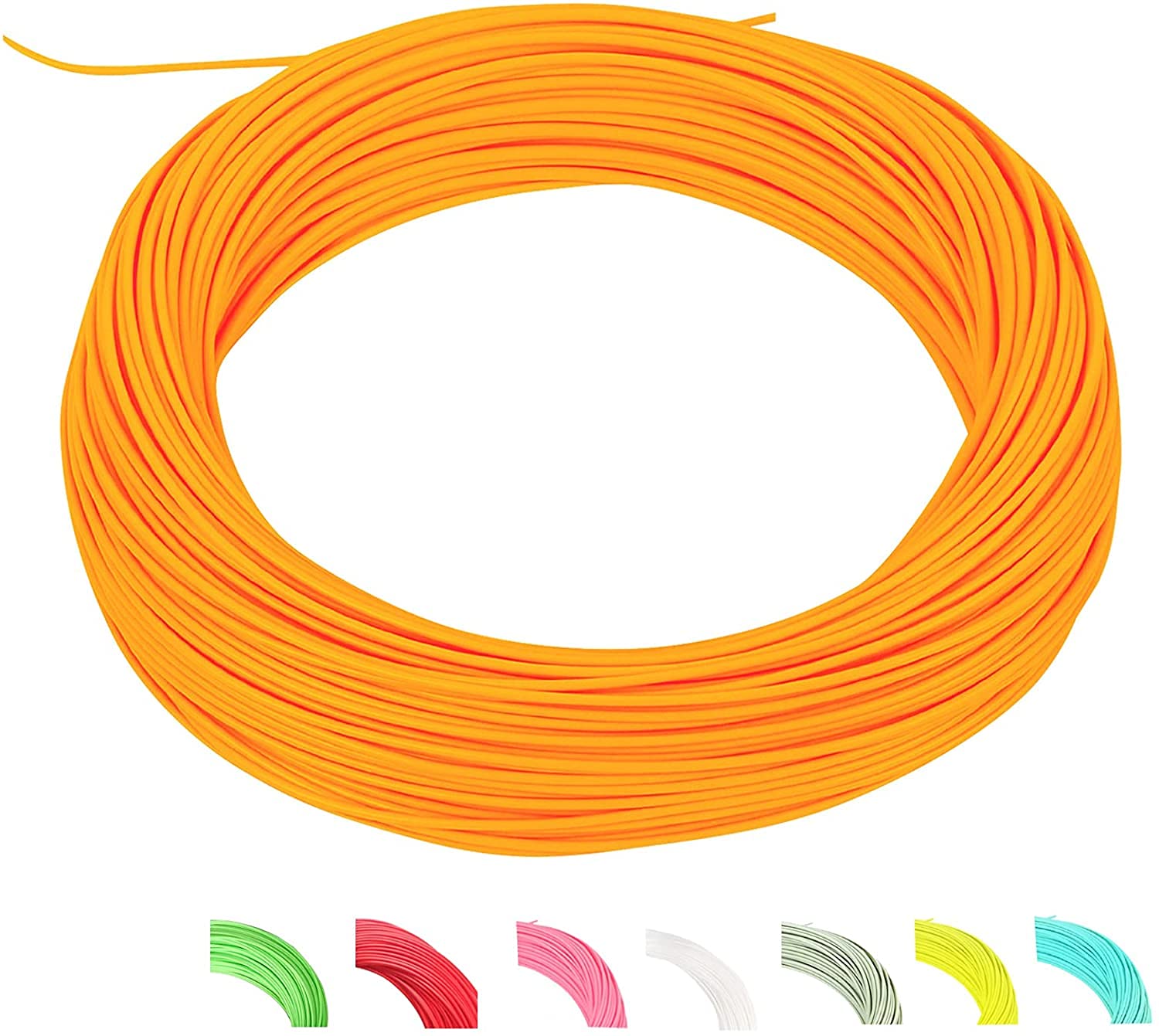 MAXIMUMCATCH Maxcatch Weight Forward Floating Fly Fishing Line 100ft Yellow, Orange, Teal Blue, Moss Green, Pink (WF1F/2F/3F/4F/5F/6F/7F/8F/9F/10F) (Fly Line Orange, WF4F 100FT)