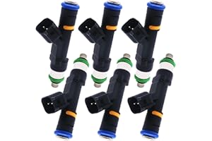 HiSport 0280158119 Fuel Injectors 6 PCS 4 Holes Compatible with Jeep 2007-2010,Compatible with Dodge Chrysler 2008-2010 3.3L 3.8L V6 Replace 04861667AA