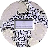 Voluspa Jasmine Midnight Blooms Candle, 3 Wick Tin Candle Jar, 12oz, 40 Hour Burn Time, Coconut Wax Candle for The Home, Poured in The USA
