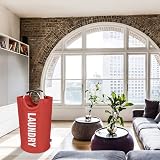DOKEHOM 90L Large Collapsible Laundry Basket Freestanding Hamper Red view 8