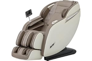 MassaMAX Full Body Massage Chair, Zero Gravity Recliner with Yoga Stretch, SL Track, Airbags, Heating, Touch Screen, and Foot Massage (MD906-Beige)
