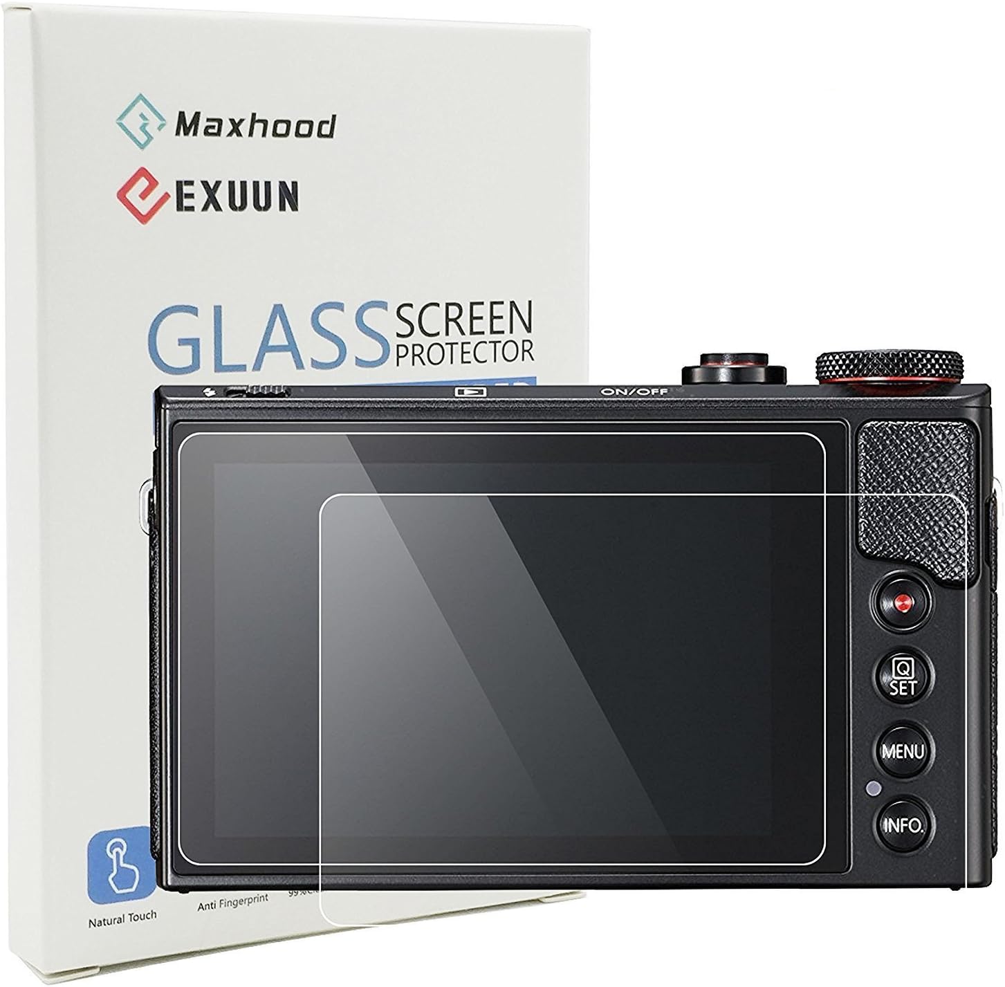 Maxhood (2-Pack) Canon G7 X Mark III / G9 X Mark II Tempered Glass Screen Protector, Optical 9H Hardness 0.3mm Ultra-Thin DSLR Camera Glass for Canon G7X III G9X Mark II G7 X G9 X