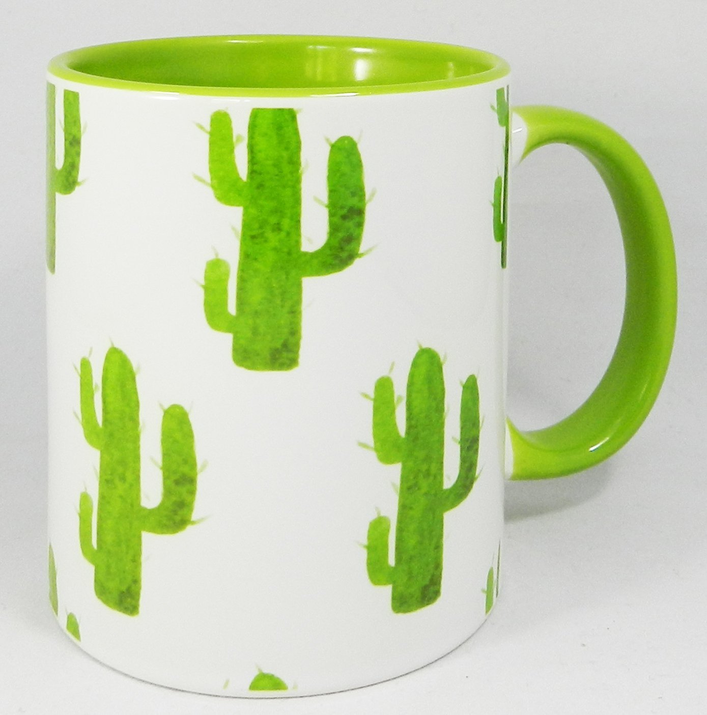 Half a Donkey Cactus Ceramic Mug with Glazed Green Handle and Inner 310ml (11oz)