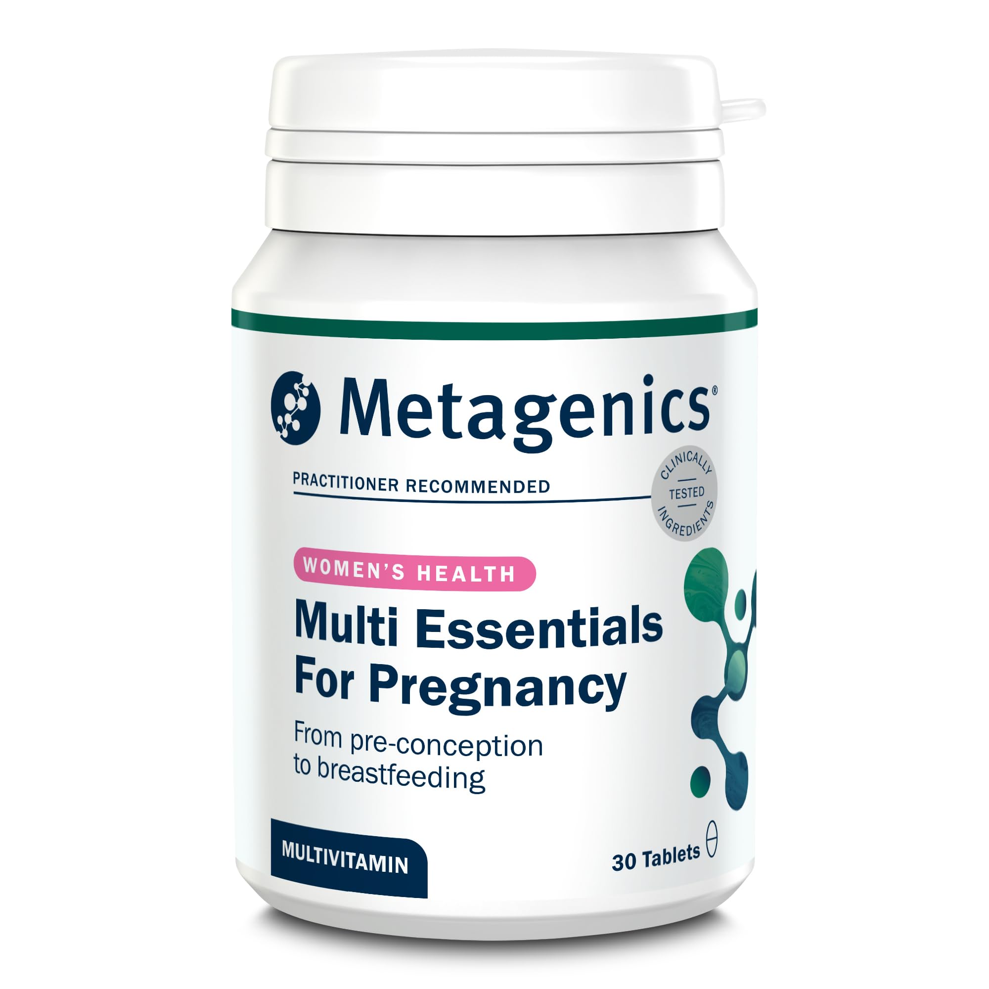 Metagenics Multi Essentials for Pregnancy Multivitamin with Folic Acid - 25 Vitamins & Minerals for Pre-Conception, Pregnancy & Breastfeeding - Vegetarian and Vegan - 30 Tablets