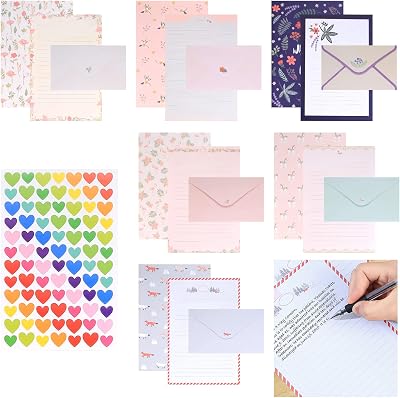 Tomoyuki Writing Paper Envelopes Set 36 Pcs A5 Lined Stationery 18 Envelopes