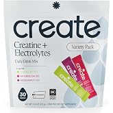 Create Creatine + Electrolytes &ndash; Energy &amp; Strength &ndash; Variety Pack | NSF Certified for Sport &ndash; Daily Hydration Mix, 30 Sugar-Free Stick Packs with 1000mg Taurine, Supports Recovery &amp; Endurance