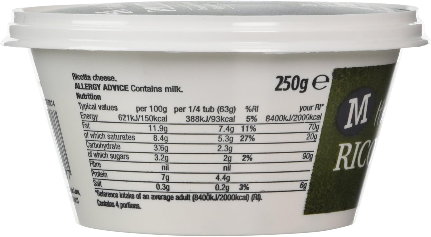 Morrisons Italian Ricotta 250g Amazon Co Uk Grocery