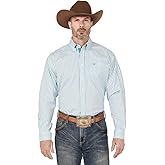 Cinch Mens White Stripe Tencel Long Sleeve Button Down Shirt