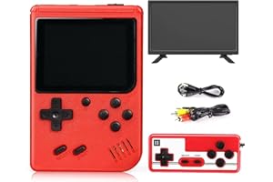 AWF TOMRROM Handheld Game Console with 400 FC Games-Retro Game Console- Portable Video Game Console, Support for Connecting TV & Two Players, 1020mAh Rechargeable Battery. (RED)