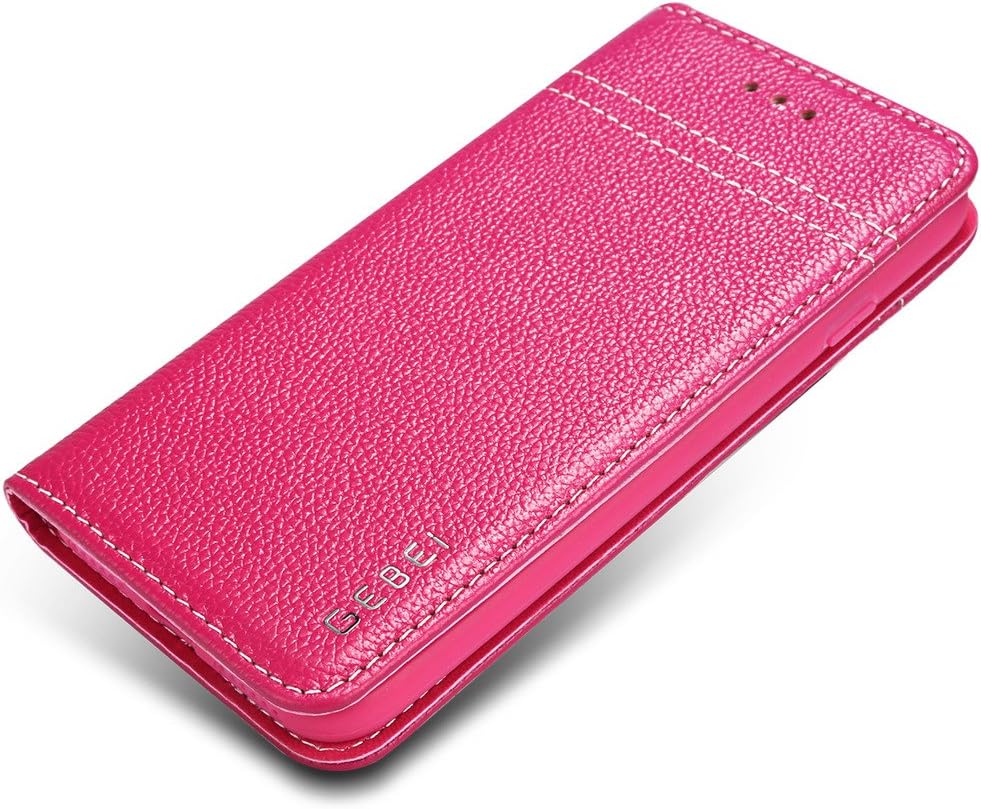 Samsung Galaxy S7 Edge Case,Gebei Series Luxury Genuine Holsters Magnetic Flip Cover Stand Book Wallet for Samsung Galaxy S7 Edge (Rose Red) - Image 3