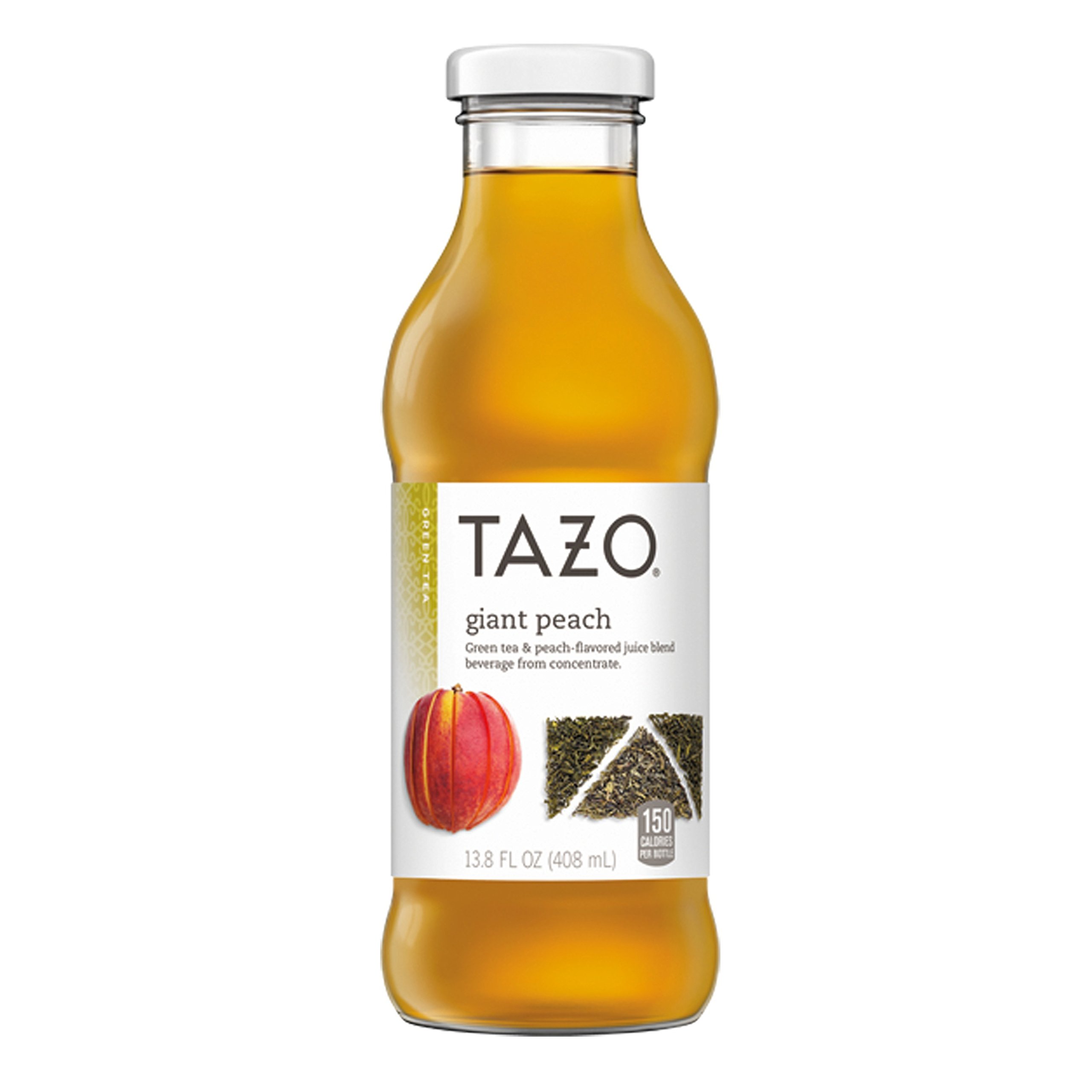 Tazo Organic Iced Tea, Green Tea, 13.8 Ounce Glass Bottles