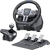PXN Racing Wheel, 270&amp;900&deg; V9 Gen2 Gaming Steering Wheel | 3 Pedals, H Shifter, APP Support, Vibration Feedback, for PC, PS4, Xbox One, Xbox Series X/S