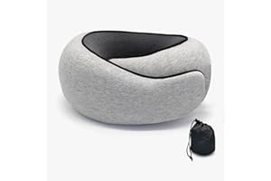 LyneeRan Wander Plus Travel Neck Pillow, Stowable U-Shaped Pillow, Memory Foam Travel Pillow, Travel Neck Pillow, Neck Pillow for Nap(Light Gray)