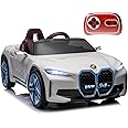 Licensed BMW Kids Ride on Car with Remote Control by Bopilon 12V 7AH Electric Car for Kids Battery Powered Ride on Toys Car for Kids, Adjustable Speed, Safety Belt, Music&LED Lights(White)