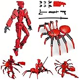 T13 Action Figure Set, 5.5 Inch T 13 Robot, Titan 13 Action Figures with Spider Sucker, Multi-Jointed Movable Dummy 13 Collectible Toy for Boys Age 8-12, Christmas Creative Gift (Assembly Completed)
