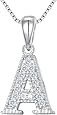 YFN Initial Pendant Necklace - Sterling Silver With Cubic Zirconia, 26 Letter Alphabet Jewelry For Women & Teens - View #2