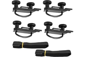 Wmzjnljy 4pcs Universal Roof Box U Bolt Clamps Kit U Bolt Clamps Kit with 2 Straps and 8 Heavy Duty U Clips Rooftop Cargo Car