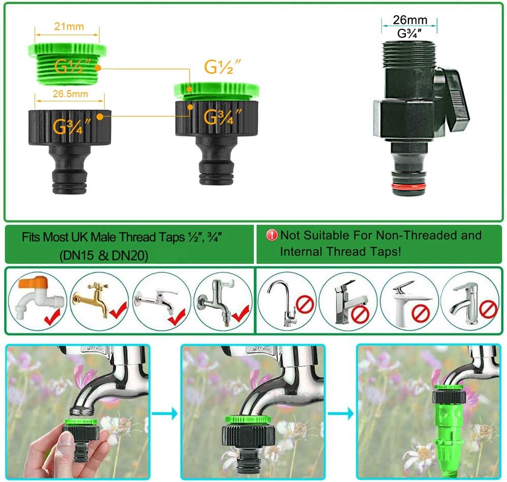 Garden Hose Pipe Expandable Garden Hose with 3/4", 1/2" Fittings, Anti-Leakage - Image 4